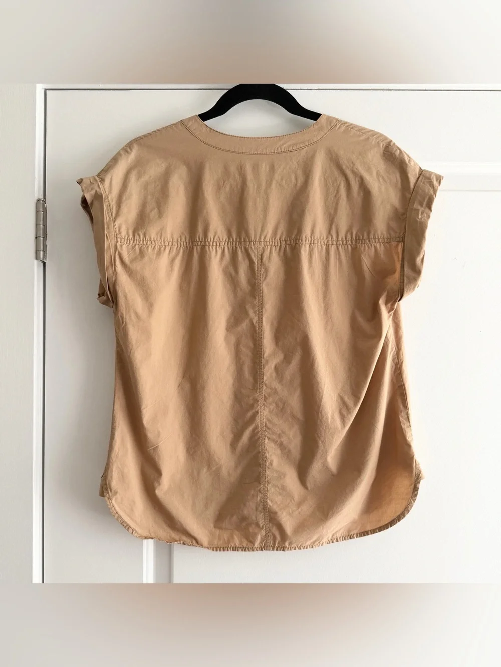 J. Crew Tan Lace Up Top